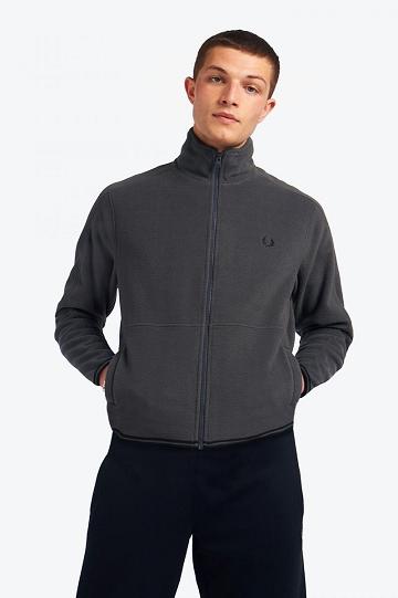 Pánské Bundy Fred Perry Polar Fleece Track Černé | CZ 1813HAPK